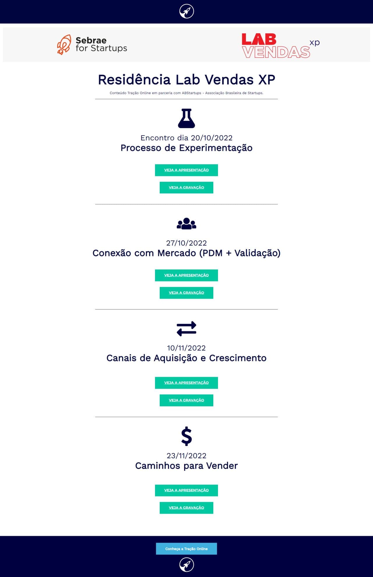 Workshop Series with SEBRAE for Startups